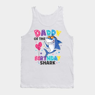 Daddy Of The Shark Birthday Dad Matching Family Tank Top